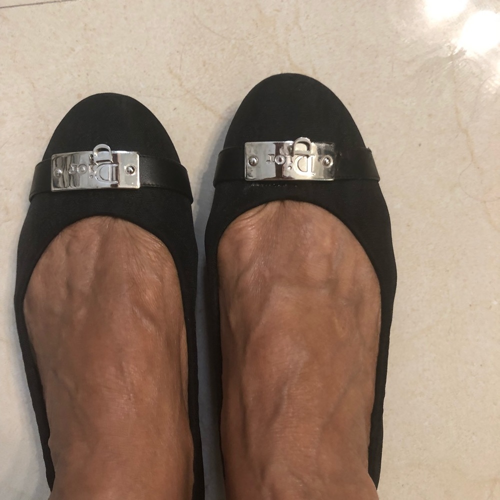 Dior ballet shoes. Fabric with some leather trims.